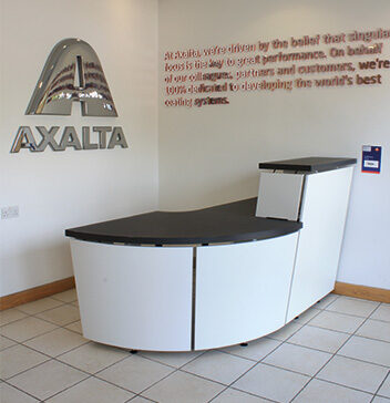 reception area in office design and build
