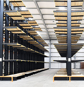 Timber decked cantilever racking