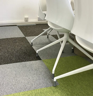Green and grey office carpet