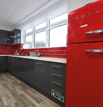 modern kitchen design red