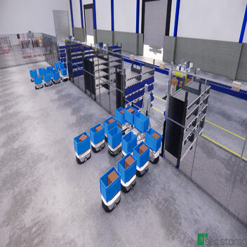 Warehouse automated mobile robotics with picking