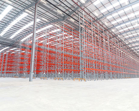 Wide Aisle Racking Full view of adjustable pallet racking