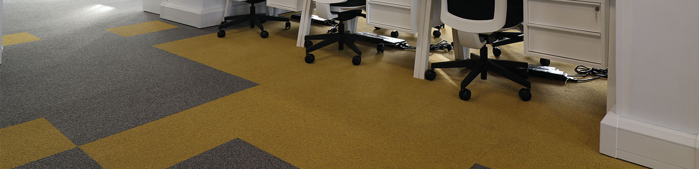 grey and yellow carpet tiles