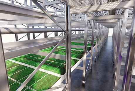 Vertical Farming grow room with shuttle